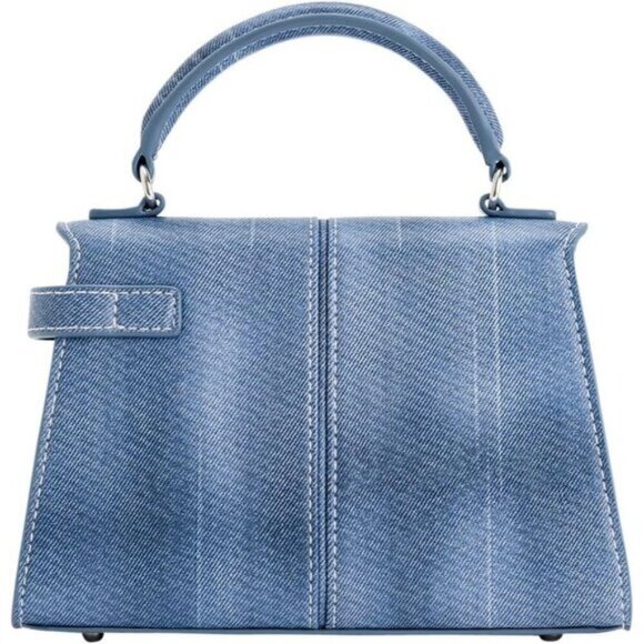 🆕Jw Pei Women Blue Vegan Leather Imported Elegant Sustainable Top Handle Bag - Picture 7 of 10